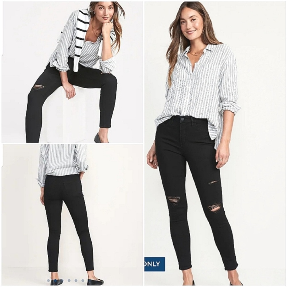 OLD NAVY ROCKSTAR SUPER SKINNY HIGH RISE SECRET SLIM POCKET JEANS